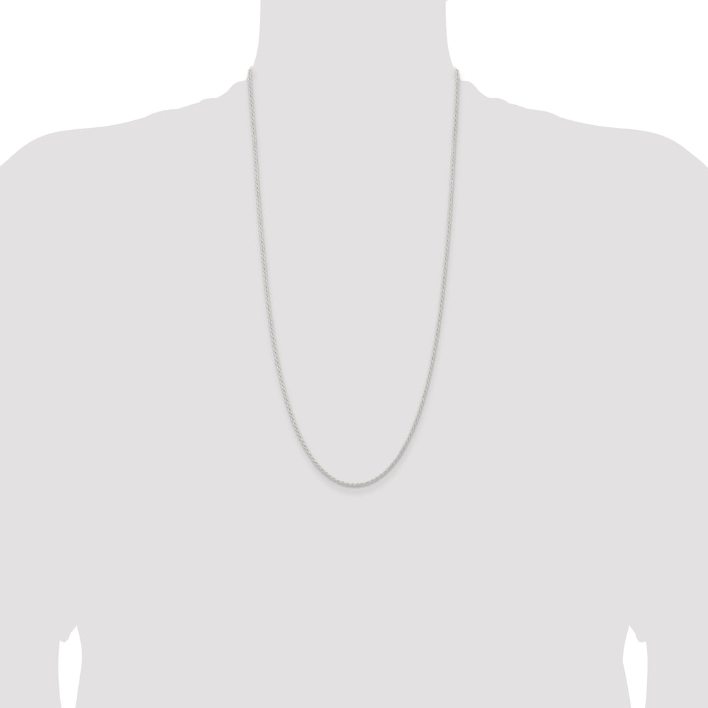 Sterling Silver 1.8mm Solid Rope Chain Anklet
