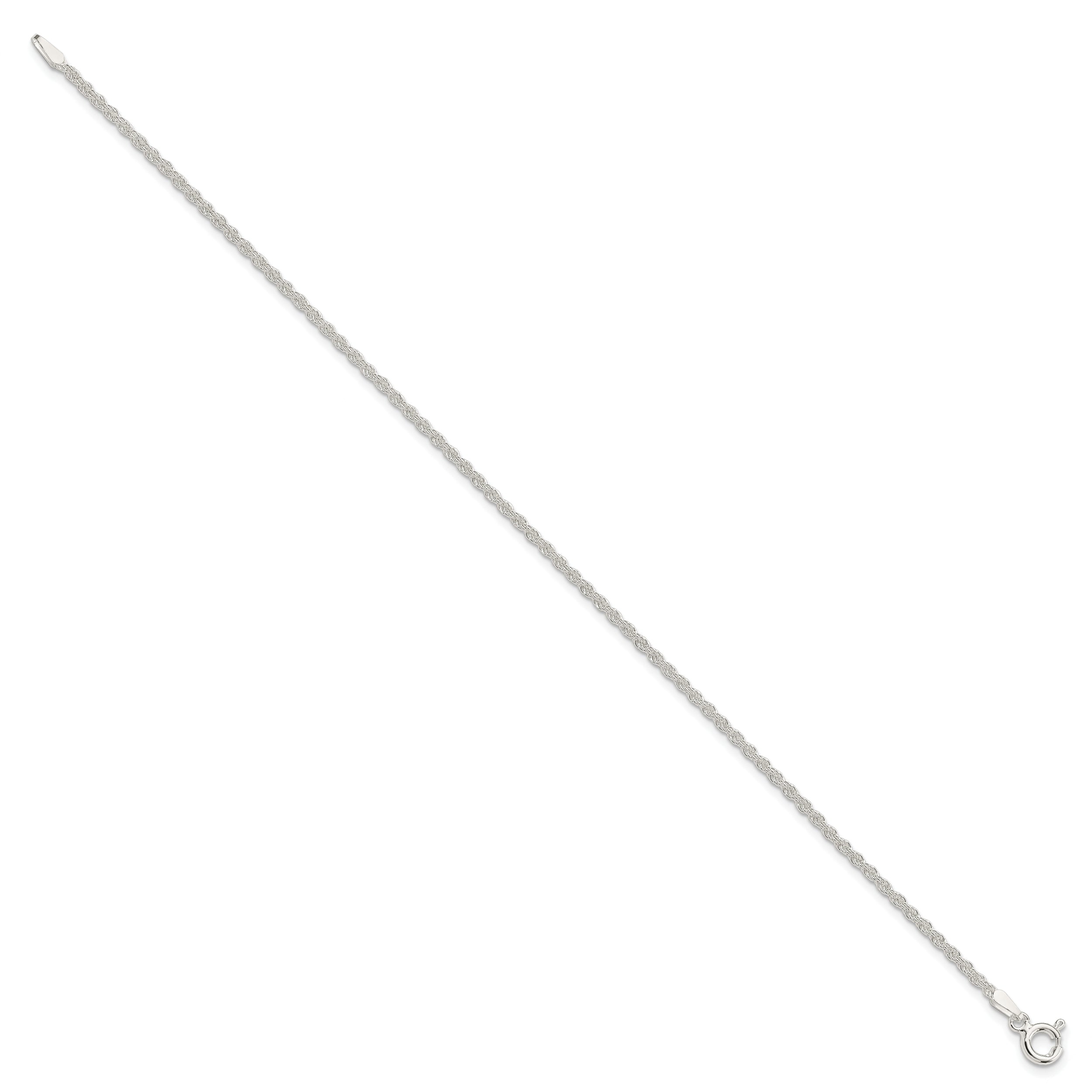 Sterling Silver 1.8mm Solid Rope Chain Anklet