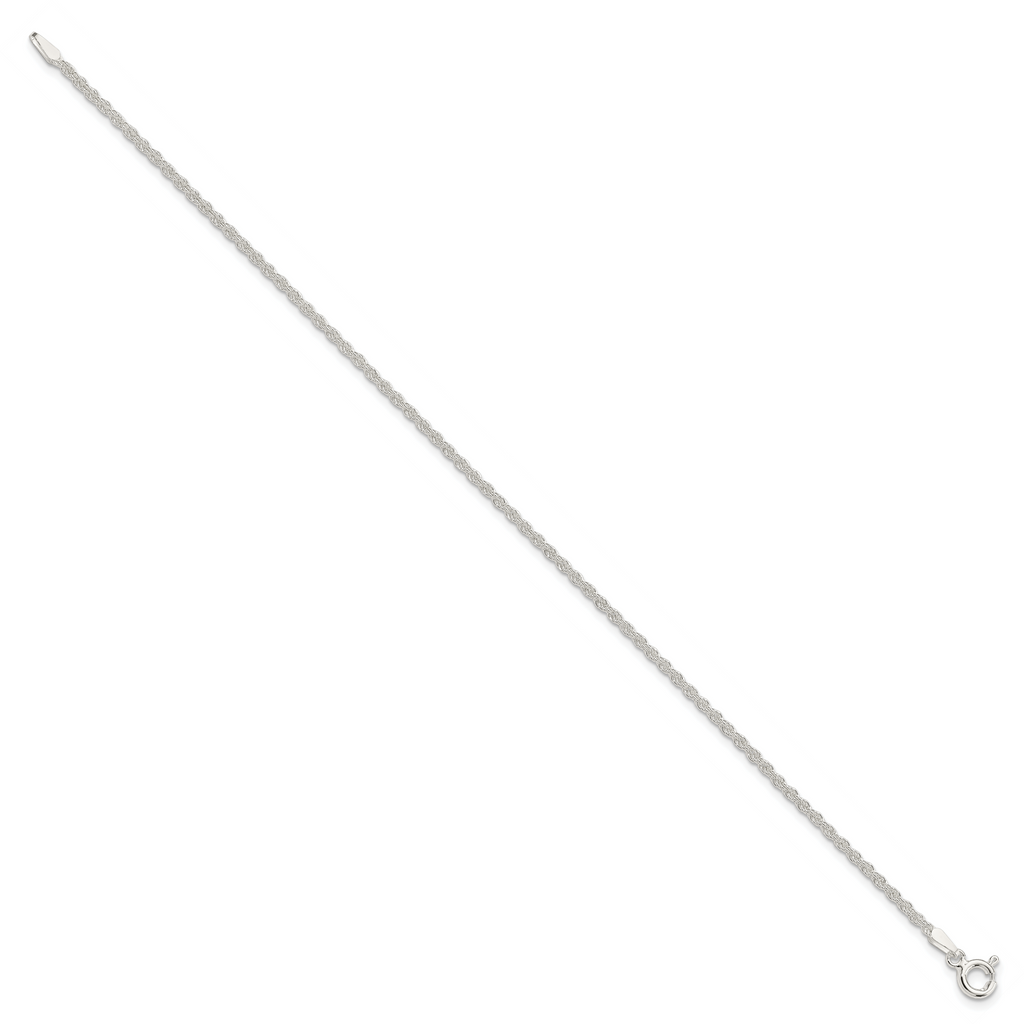 Sterling Silver 1.8mm Solid Rope Chain Anklet