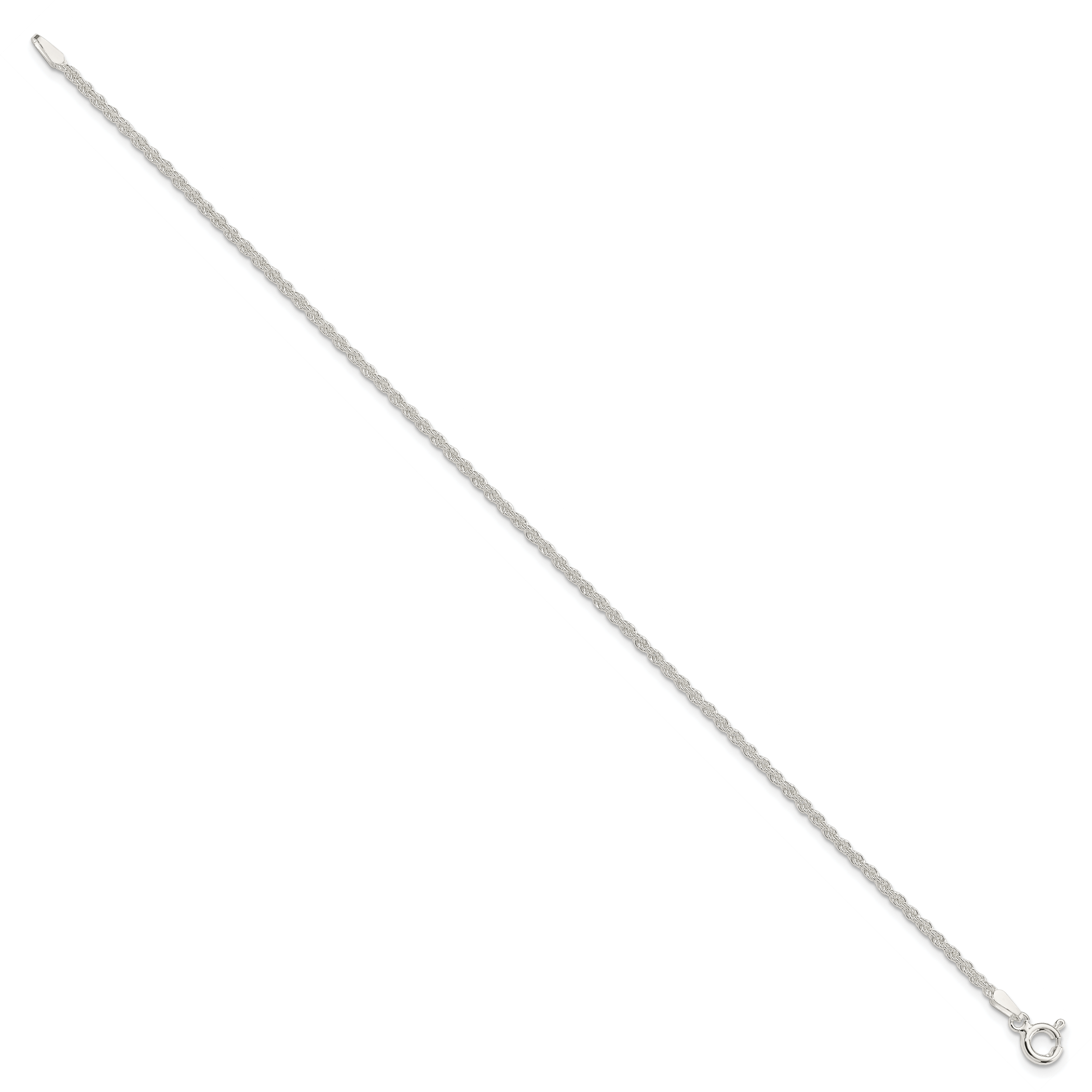 Sterling Silver 1.8mm Solid Rope Chain Anklet