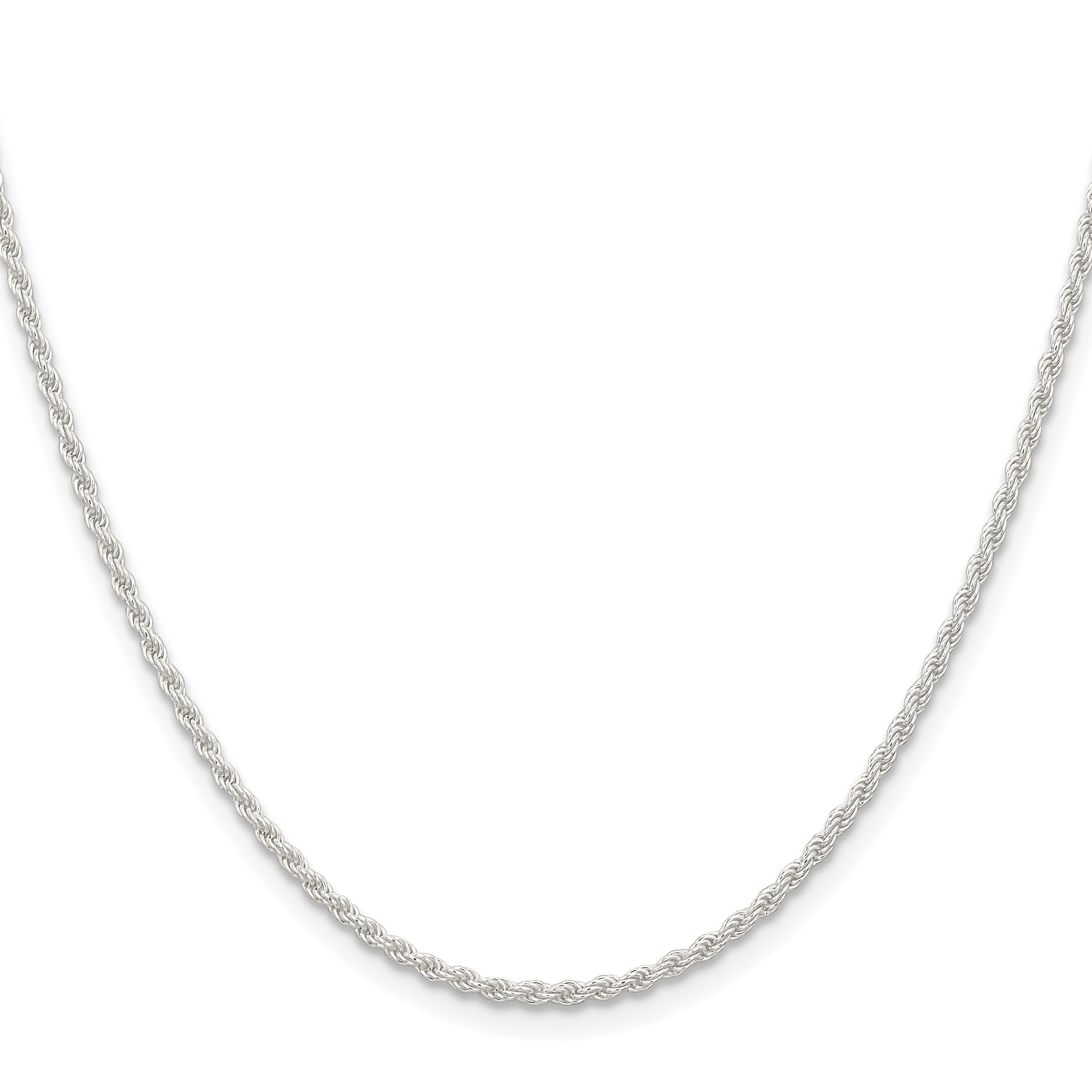 Sterling Silver Rhodium-plated 1.8mm Solid Rope Chain