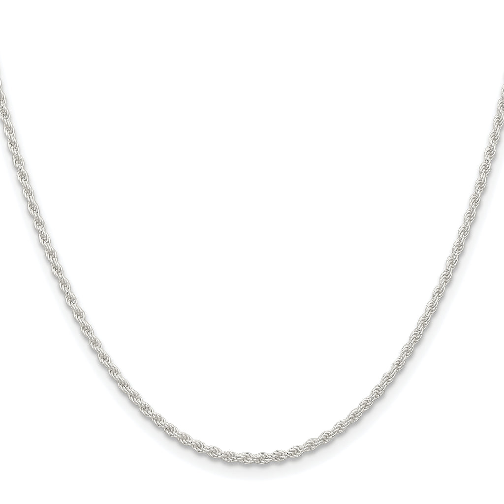 Sterling Silver Rhodium-plated 1.8mm Solid Rope Chain