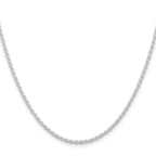 Sterling Silver Rhodium-plated 1.8mm Solid Rope Chain