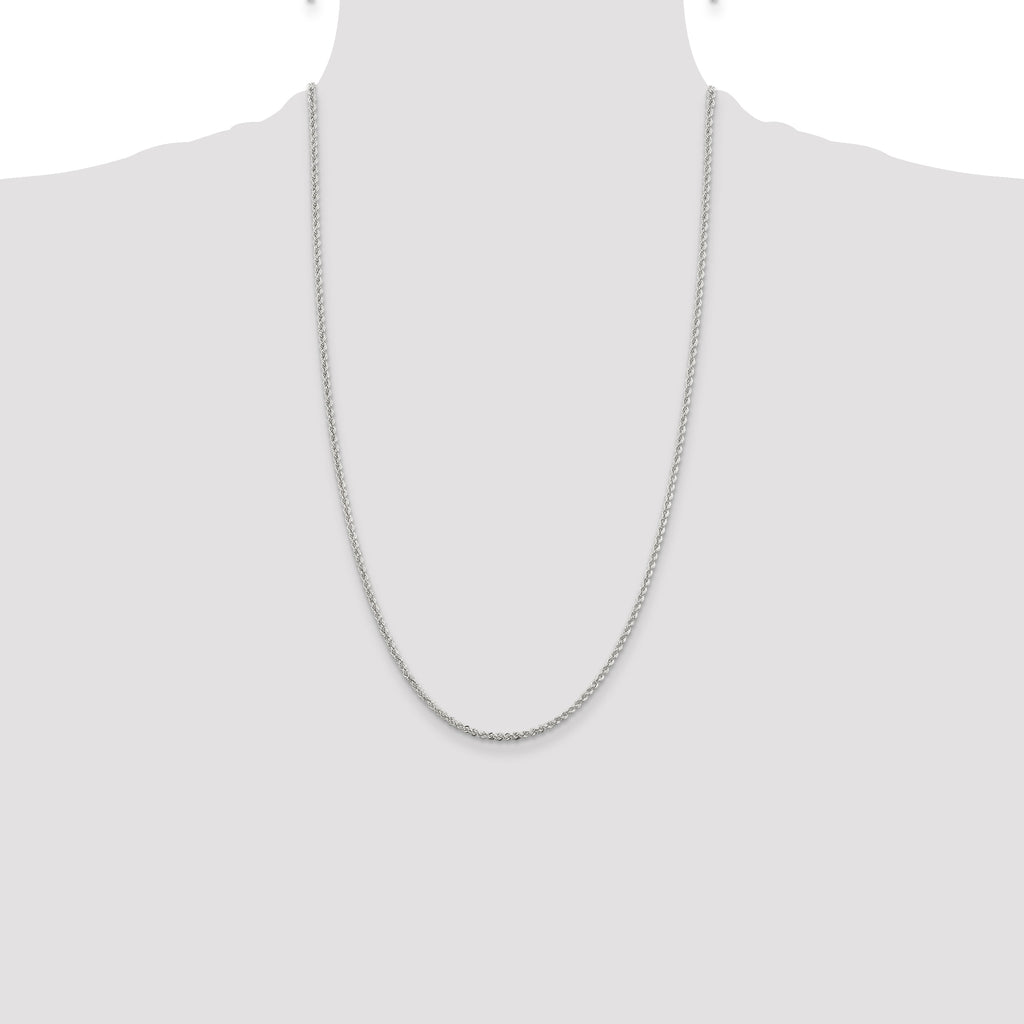 Sterling Silver 2.3mm Solid Rope Chain