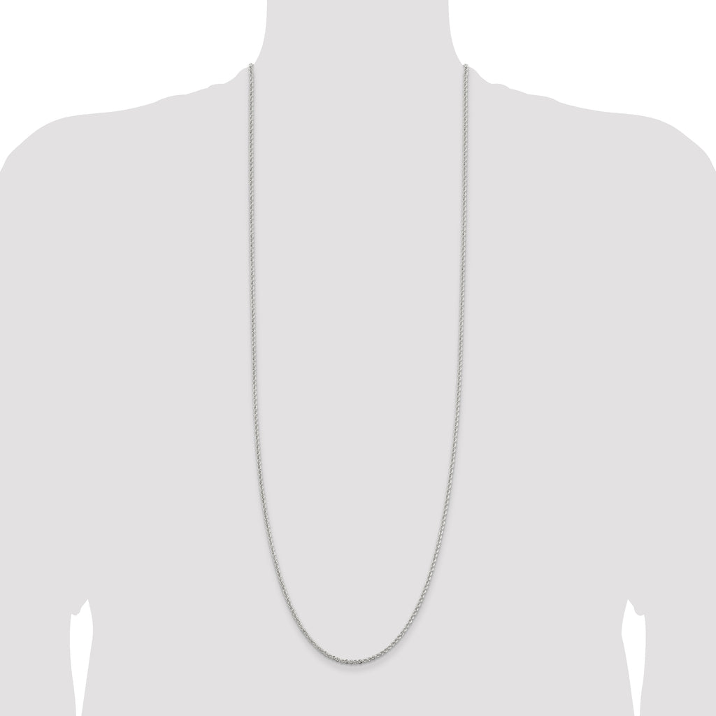 Sterling Silver 2.3mm Solid Rope Chain