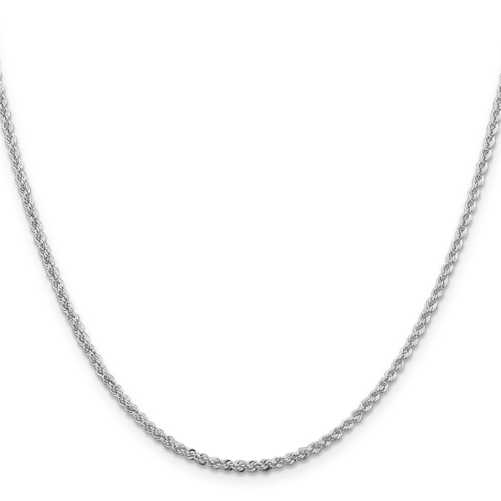 Sterling Silver Rhodium-Plated Rope Chain Necklace 2.3mm