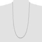 Sterling Silver Rhodium-plated 2.3mm Solid Rope Chain