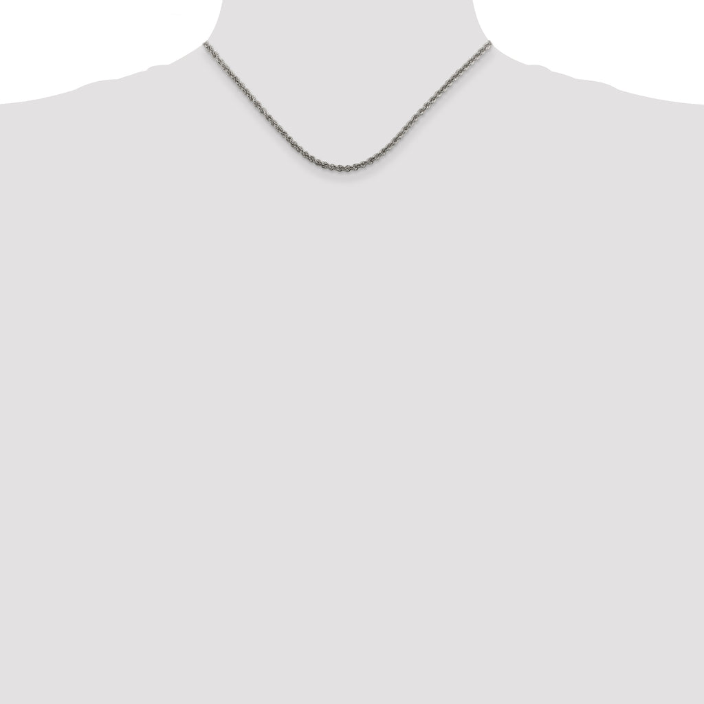 Sterling Silver 2.5mm Solid Rope Chain