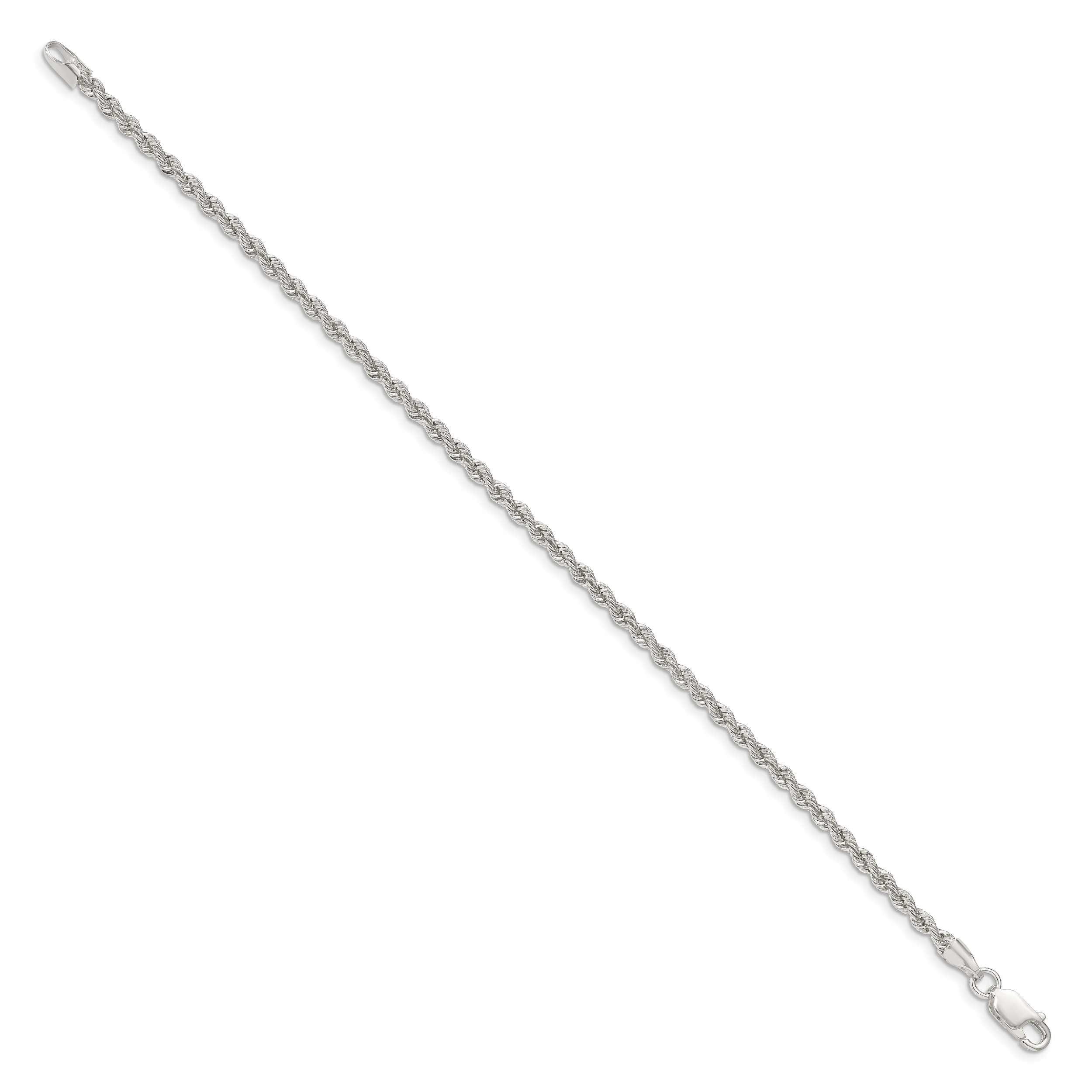Solid Rope Chain Necklace in Sterling Silver, 2.5mm Secondary image