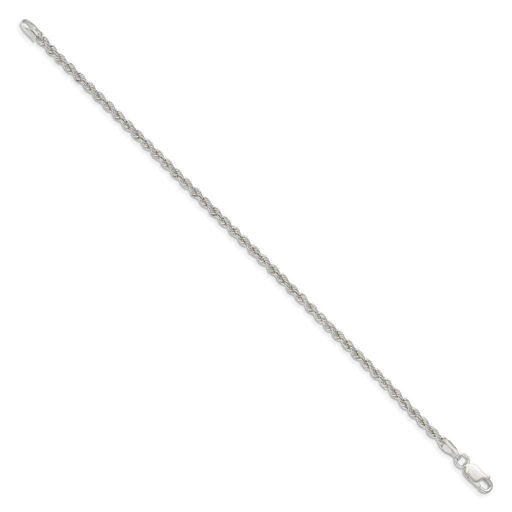 Sterling Silver Rope Chain Bracelet 2.5mm