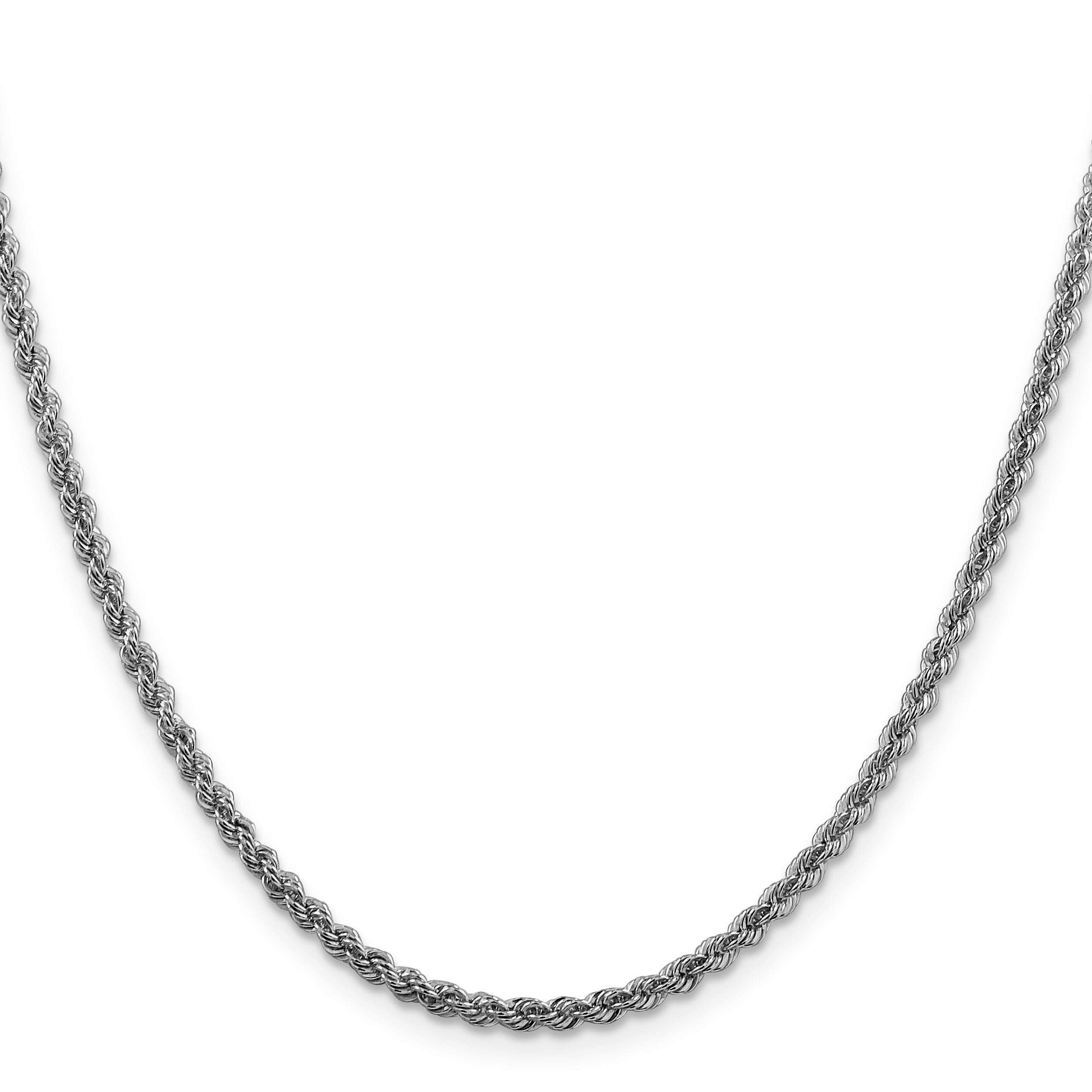 Sterling Silver Rhodium-plated 2.5mm Solid Rope Chain Secondary image