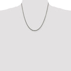 Sterling Silver Rhodium-plated 2.5mm Solid Rope Chain