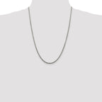 Sterling Silver Rhodium-plated 2.5mm Solid Rope Chain