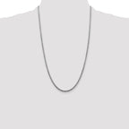 Sterling Silver Rhodium-plated 2.5mm Solid Rope Chain