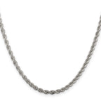 Sterling Silver Rope Chain Necklace 3mm