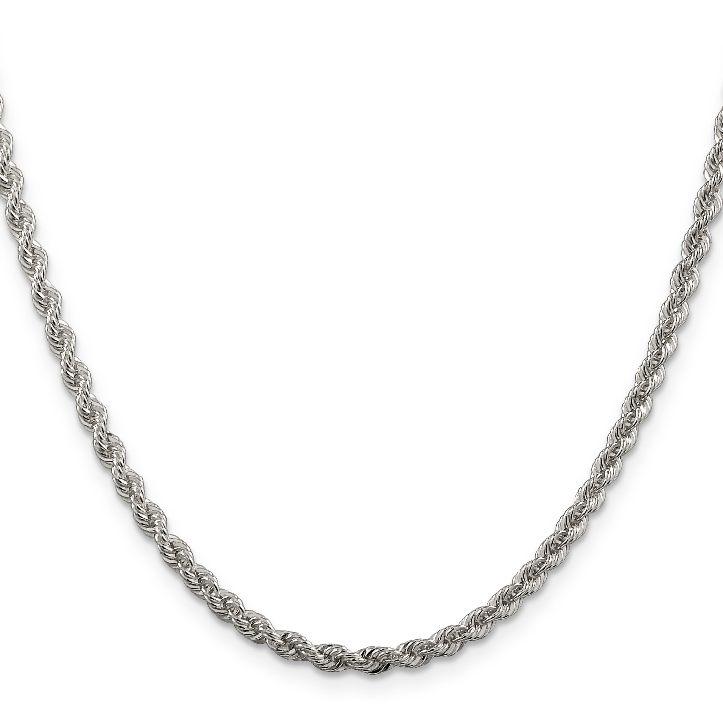 Sterling Silver Rope Chain Necklace 3mm