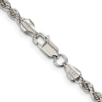 Sterling Silver Rope Chain Necklace 3mm