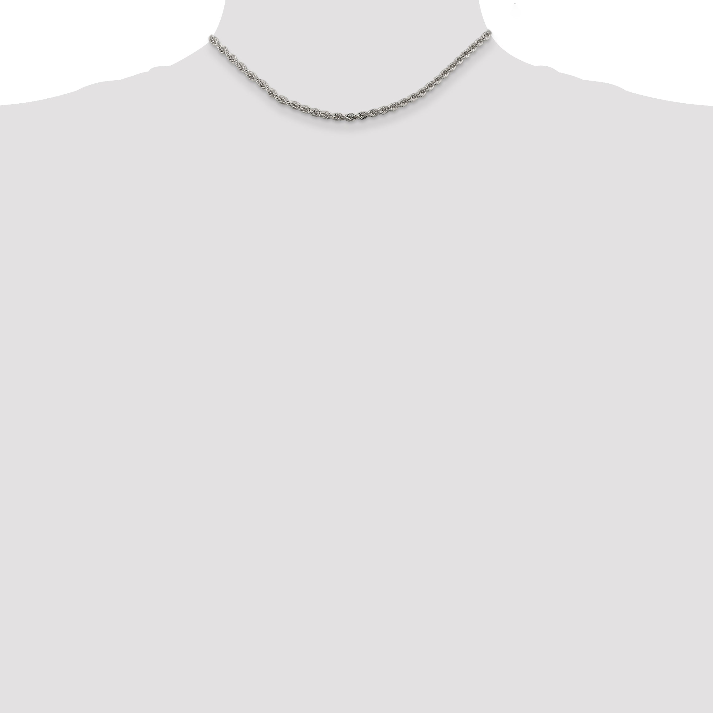 Sterling Silver 3mm Solid Rope Chain