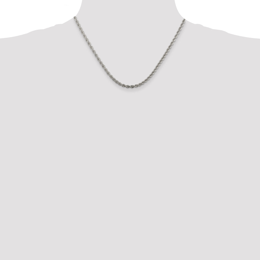Sterling Silver 3mm Solid Rope Chain