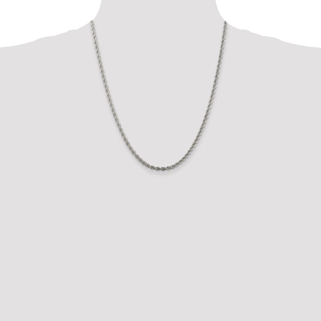 Sterling Silver Rope Chain Necklace 3mm