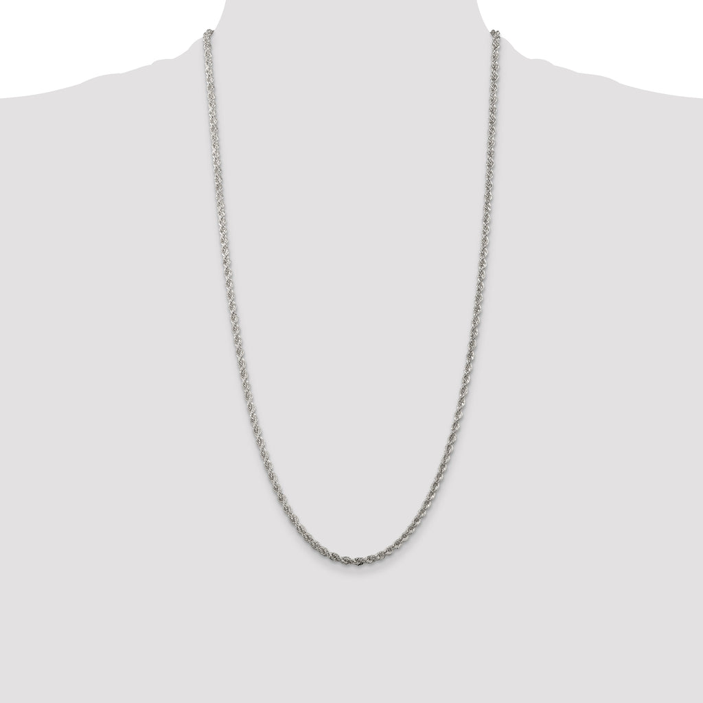 Sterling Silver 3mm Solid Rope Chain