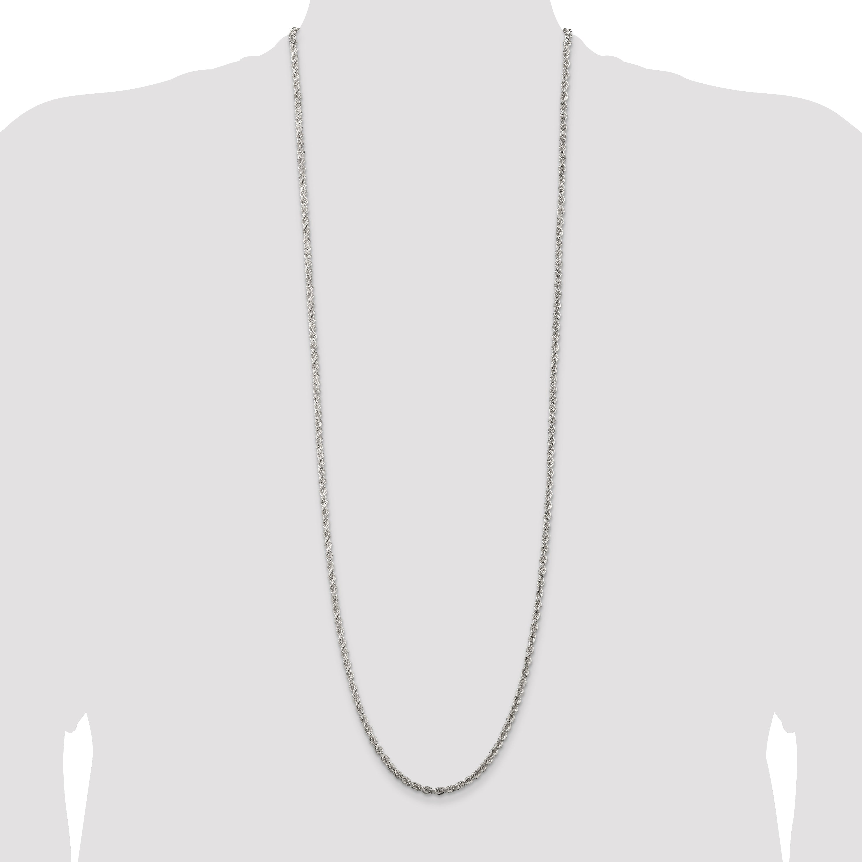 Sterling Silver 3mm Solid Rope Chain