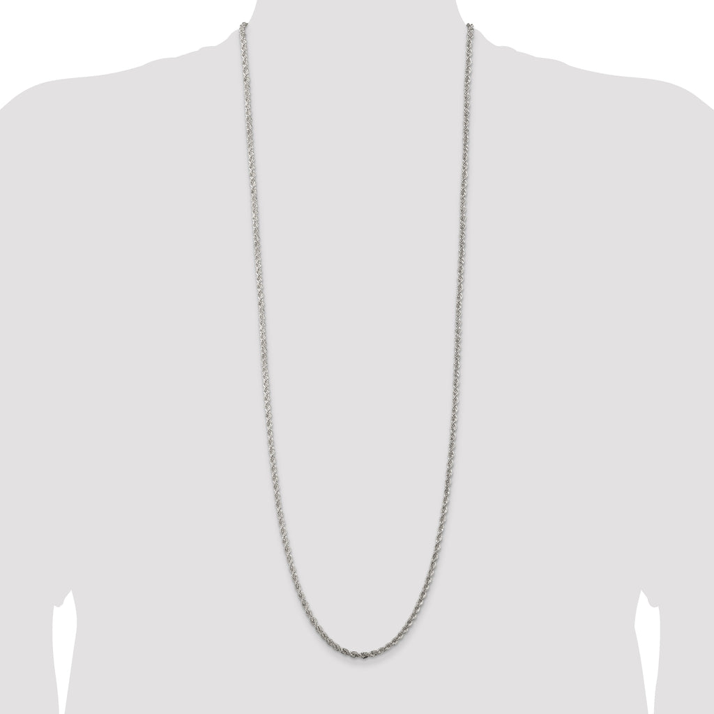 Sterling Silver 3mm Solid Rope Chain