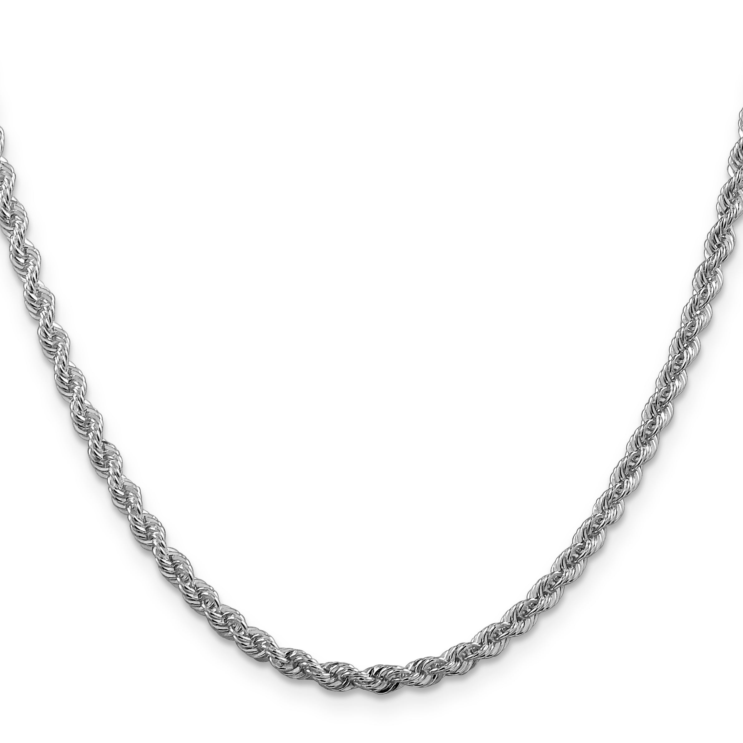 Sterling Silver Rhodium-Plated Rope Chain Necklace 3mm Secondary image