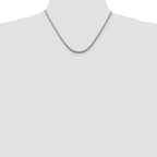 Sterling Silver Rhodium-Plated Rope Chain Necklace 3mm