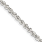 Sterling Silver Rope Chain Necklace 3mm