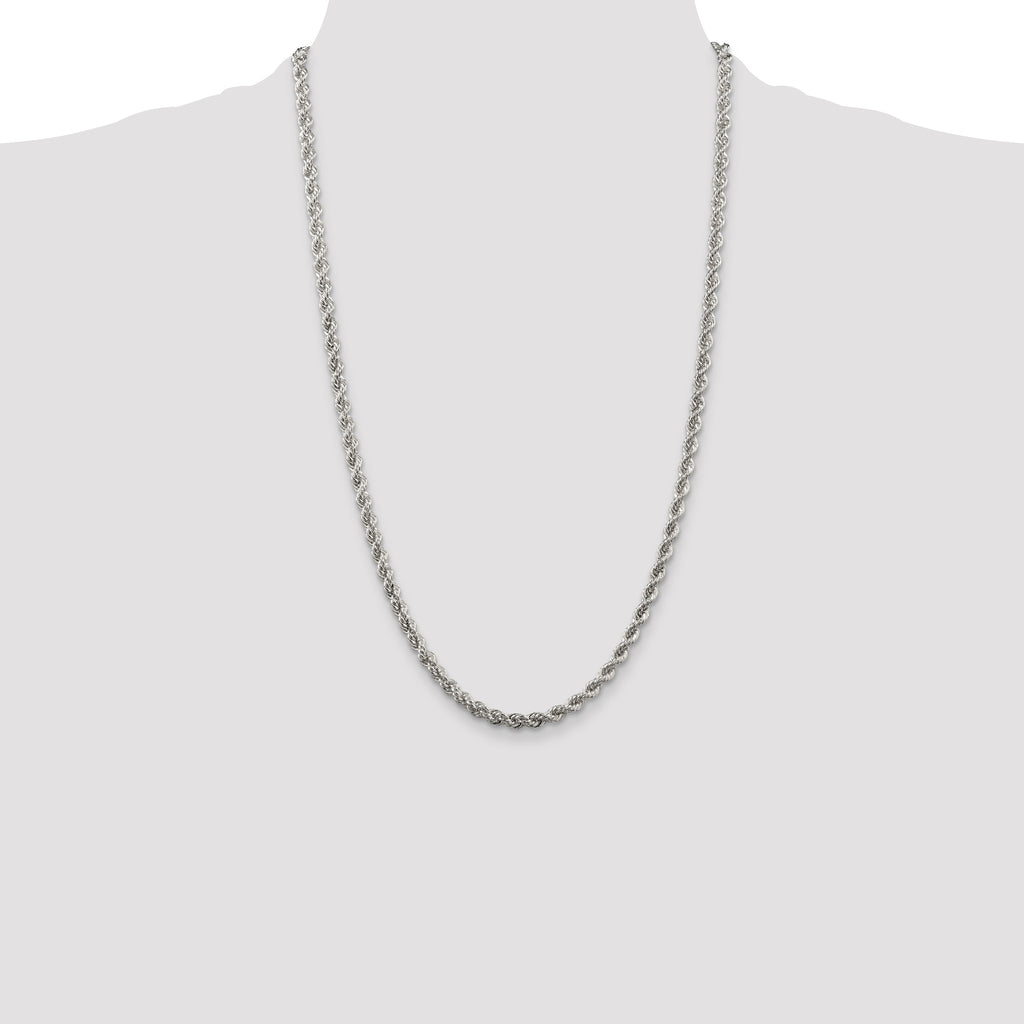 Sterling Silver 4.3mm Solid Rope Chain