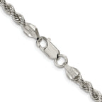 Sterling Silver Rhodium-Plated Rope Chain Necklace 4.3mm