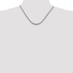 Sterling Silver Rhodium-Plated Rope Chain Necklace 4.3mm