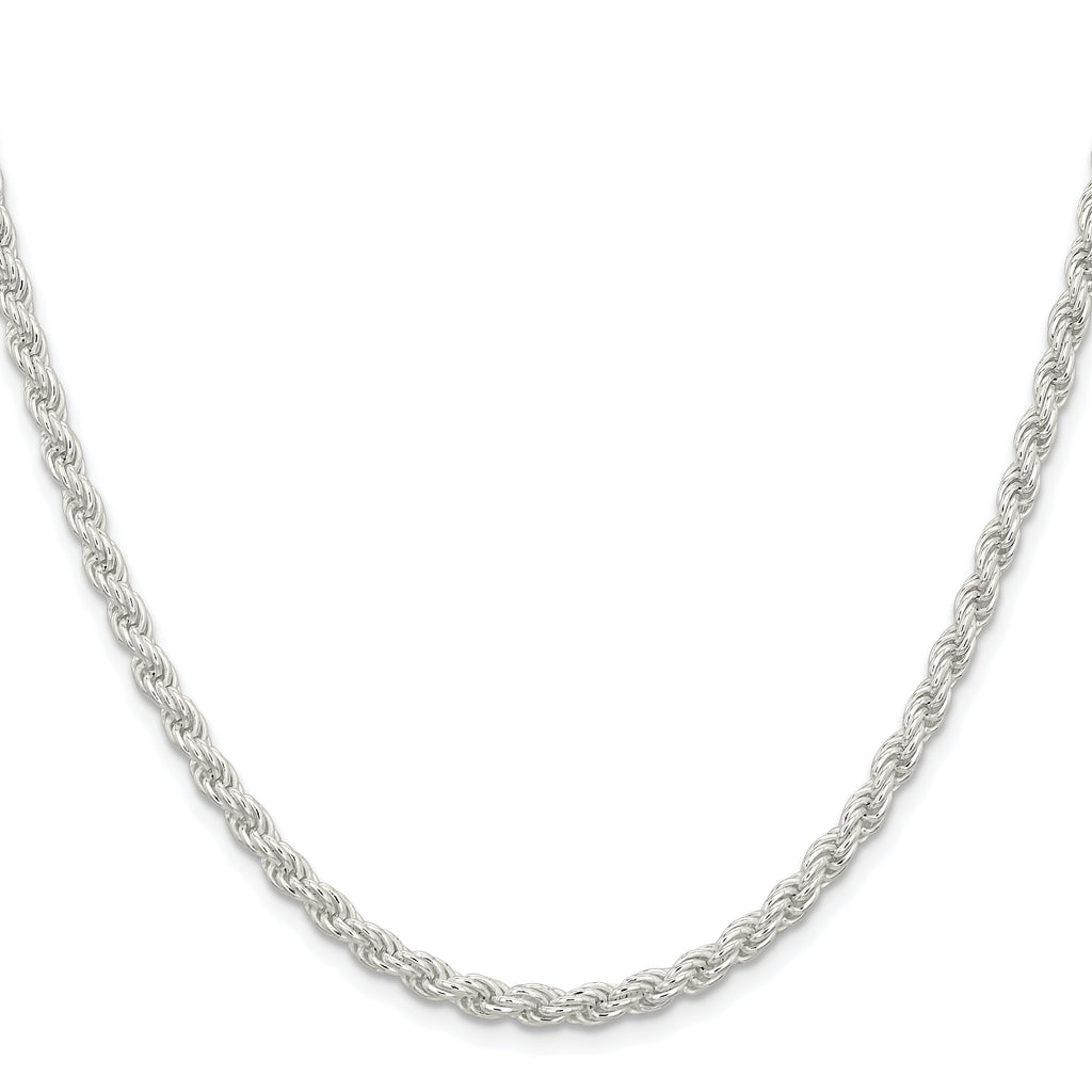Sterling Silver Rhodium-plated 4.5mm Solid Rope Chain