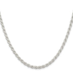 Sterling Silver Rhodium-plated 4.5mm Solid Rope Chain
