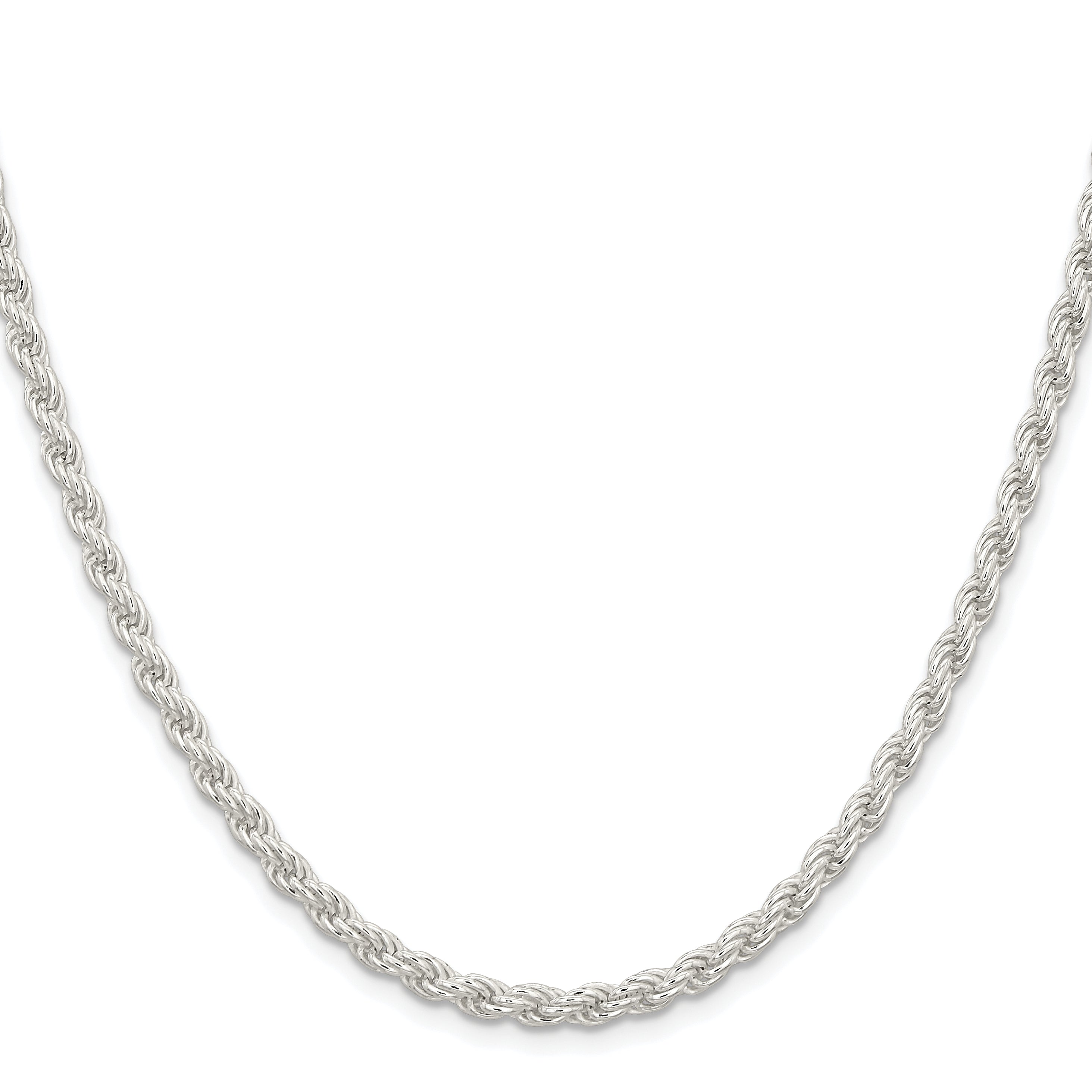 Sterling Silver Rhodium-plated 4.5mm Solid Rope Chain