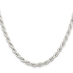 Sterling Silver 5mm Solid Rope Chain