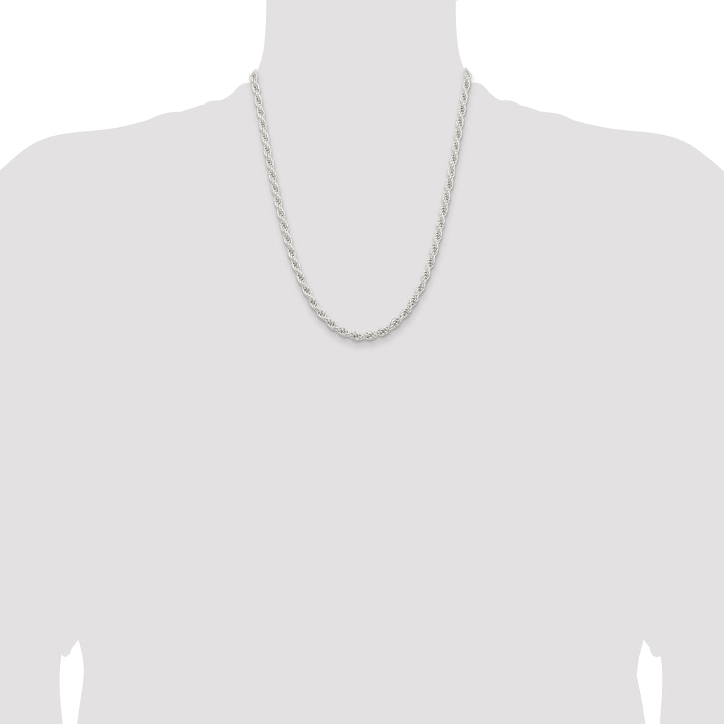 Sterling Silver 5mm Solid Rope Chain