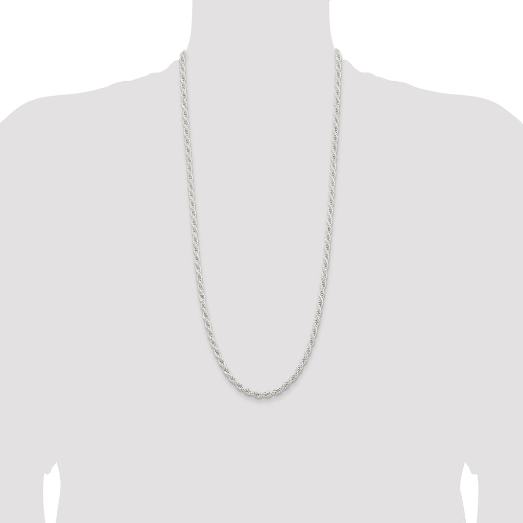 Sterling Silver 5mm Solid Rope Chain