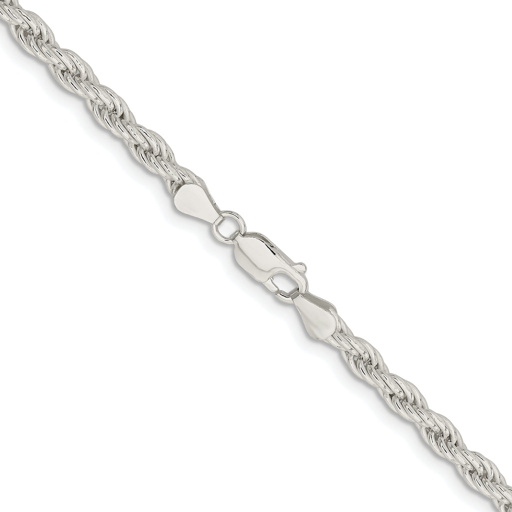 Sterling Silver Rhodium-plated 5mm Solid Rope Chain
