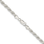 Sterling Silver Rhodium-plated 5mm Solid Rope Chain