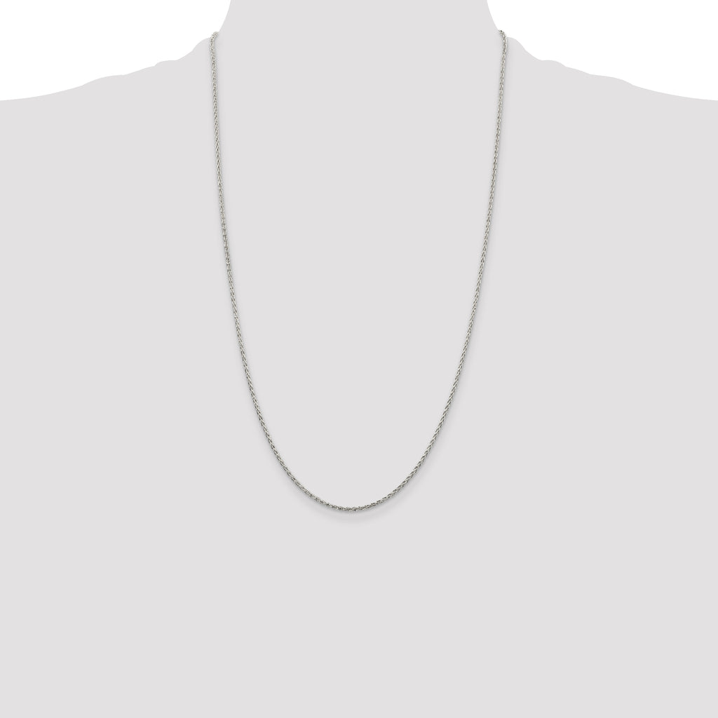 Sterling Silver 1.5mm Diamond-Cut Spiga Chain