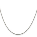 Sterling Silver Rhodium-plated 1.5mm Diamond-Cut Spiga Chain With Extension ext.
