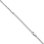 Sterling Silver Rhodium-plated 1.5mm Diamond-Cut Spiga Chain With Extension ext.