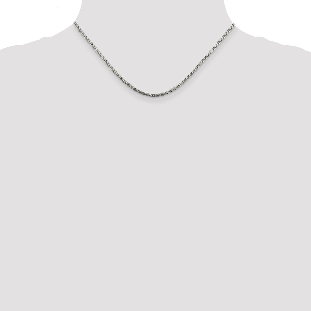 Sterling Silver 2mm Diamond-Cut Spiga Chain