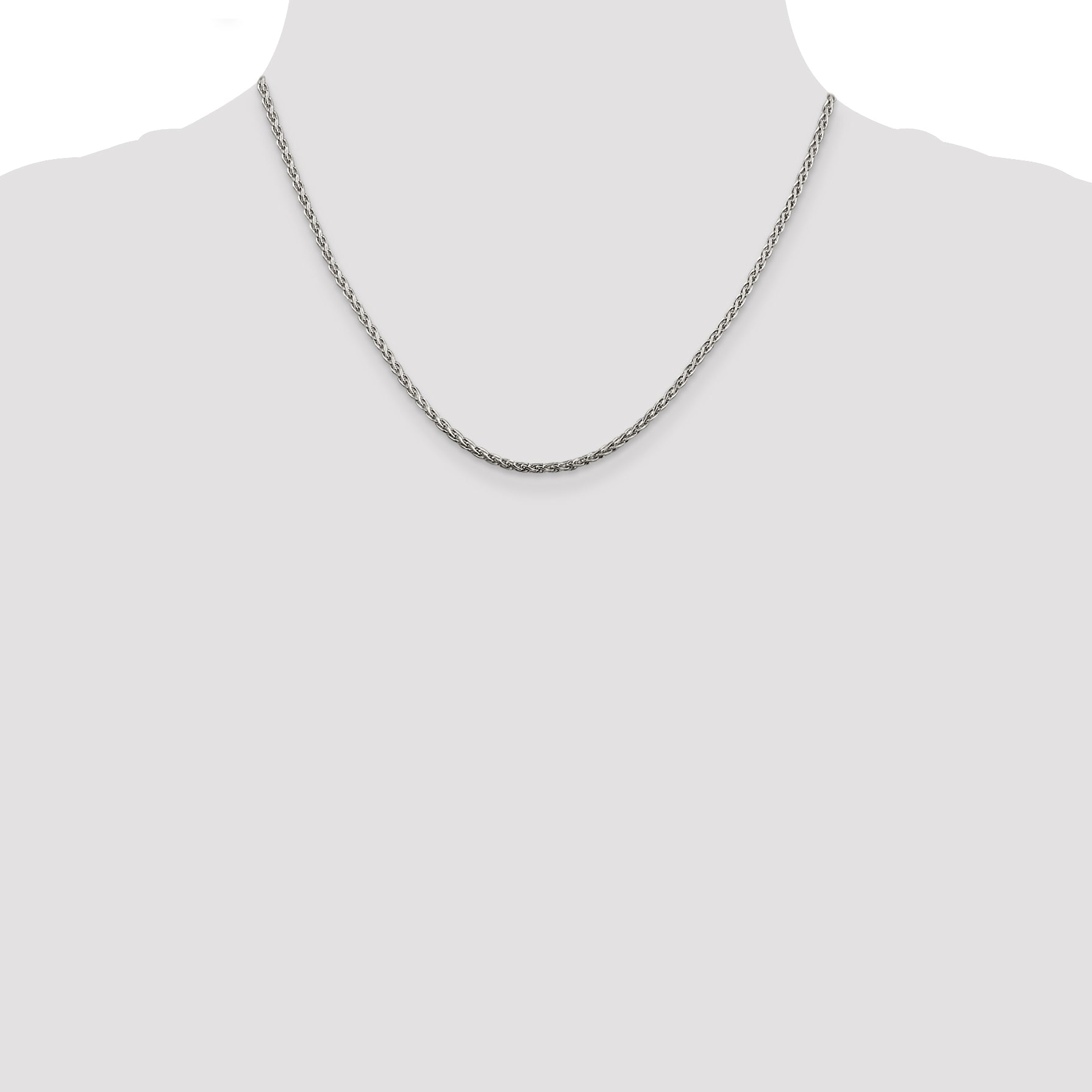 Sterling Silver 2mm Diamond-Cut Spiga Chain With Extension ext.
