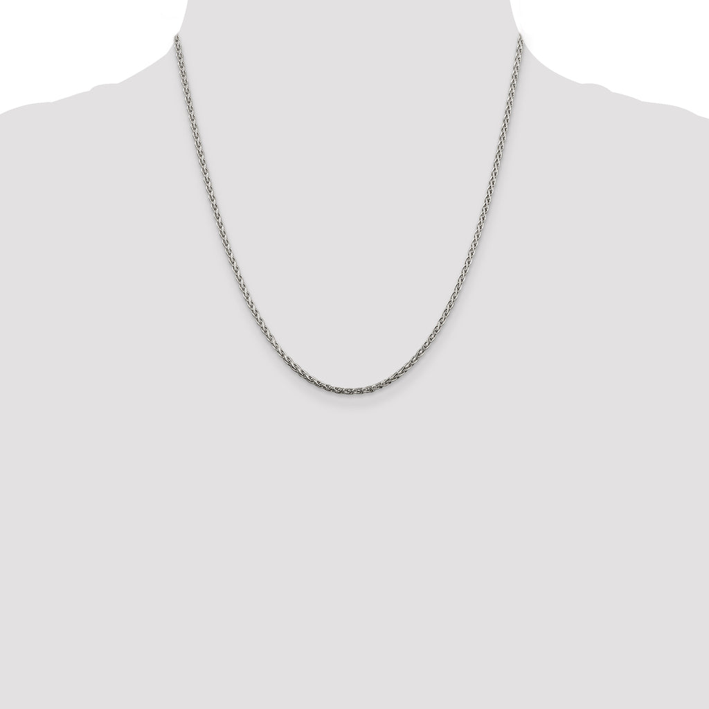 Sterling Silver 2mm Diamond-Cut Spiga Chain