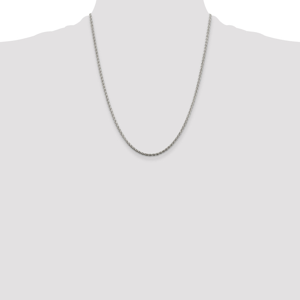 Sterling Silver 2mm Diamond-Cut Spiga Chain