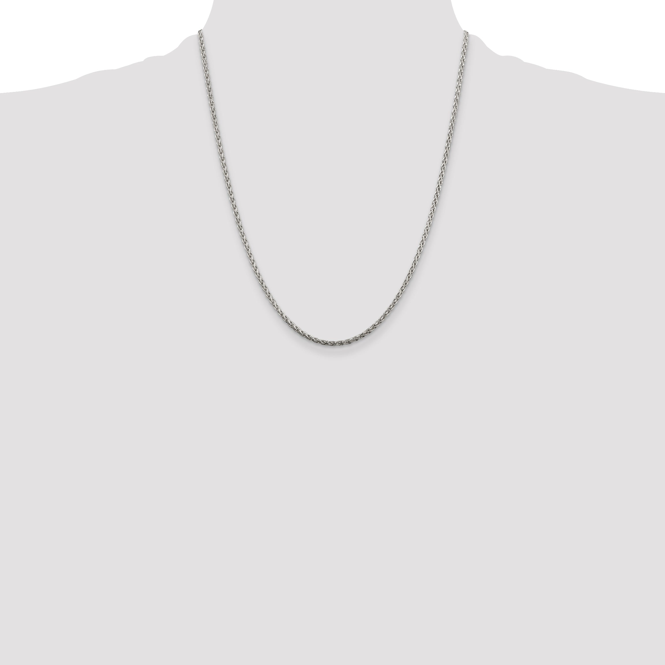 Sterling Silver 2mm Diamond-Cut Spiga Chain