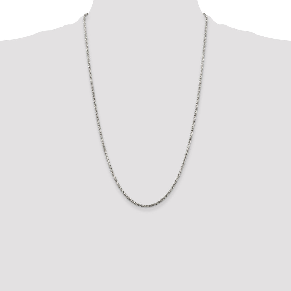 Sterling Silver 2mm Diamond-Cut Spiga Chain
